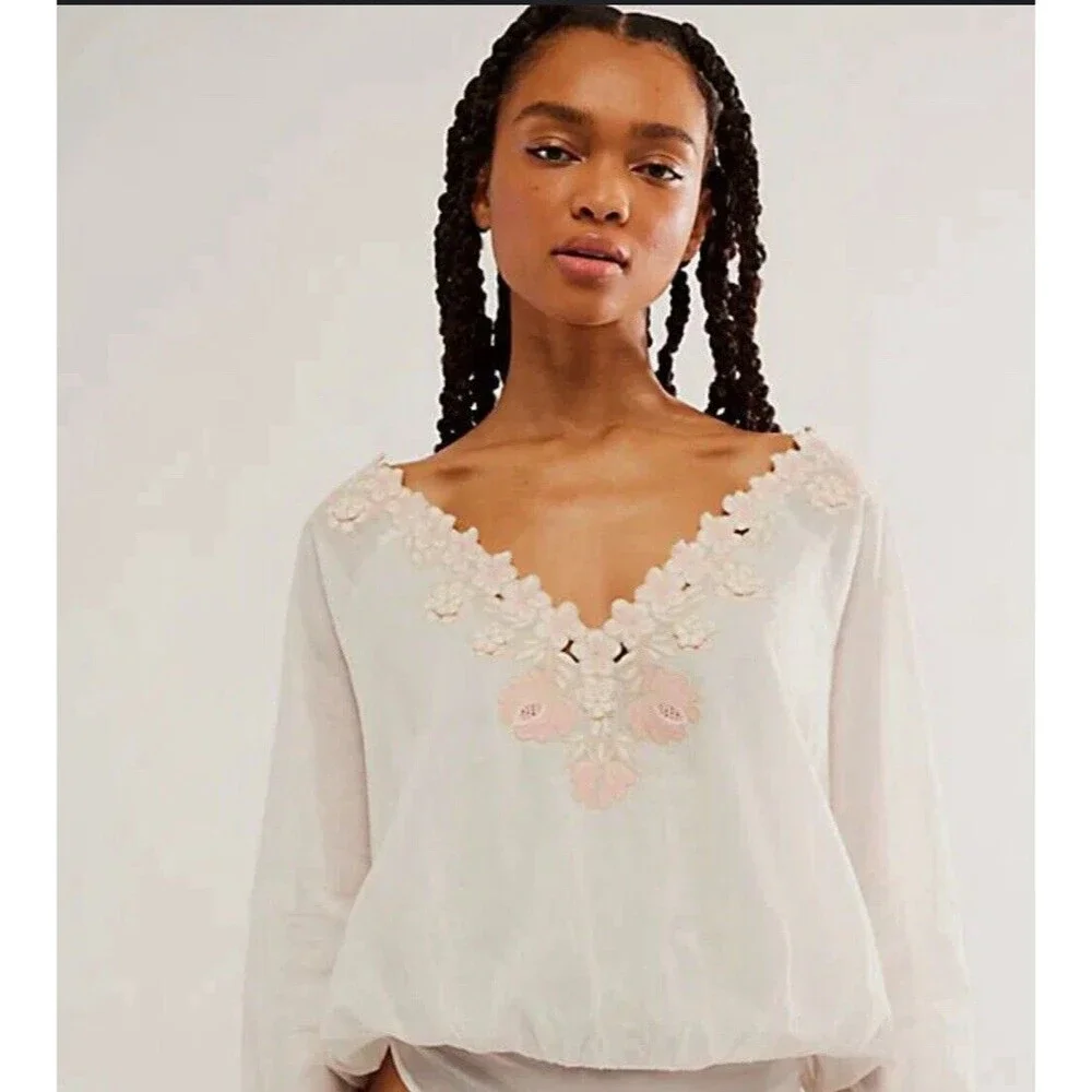 Free People Intimately Women Bodysuit Salty Sweet Vacay Casual Sexy Top Sz M New